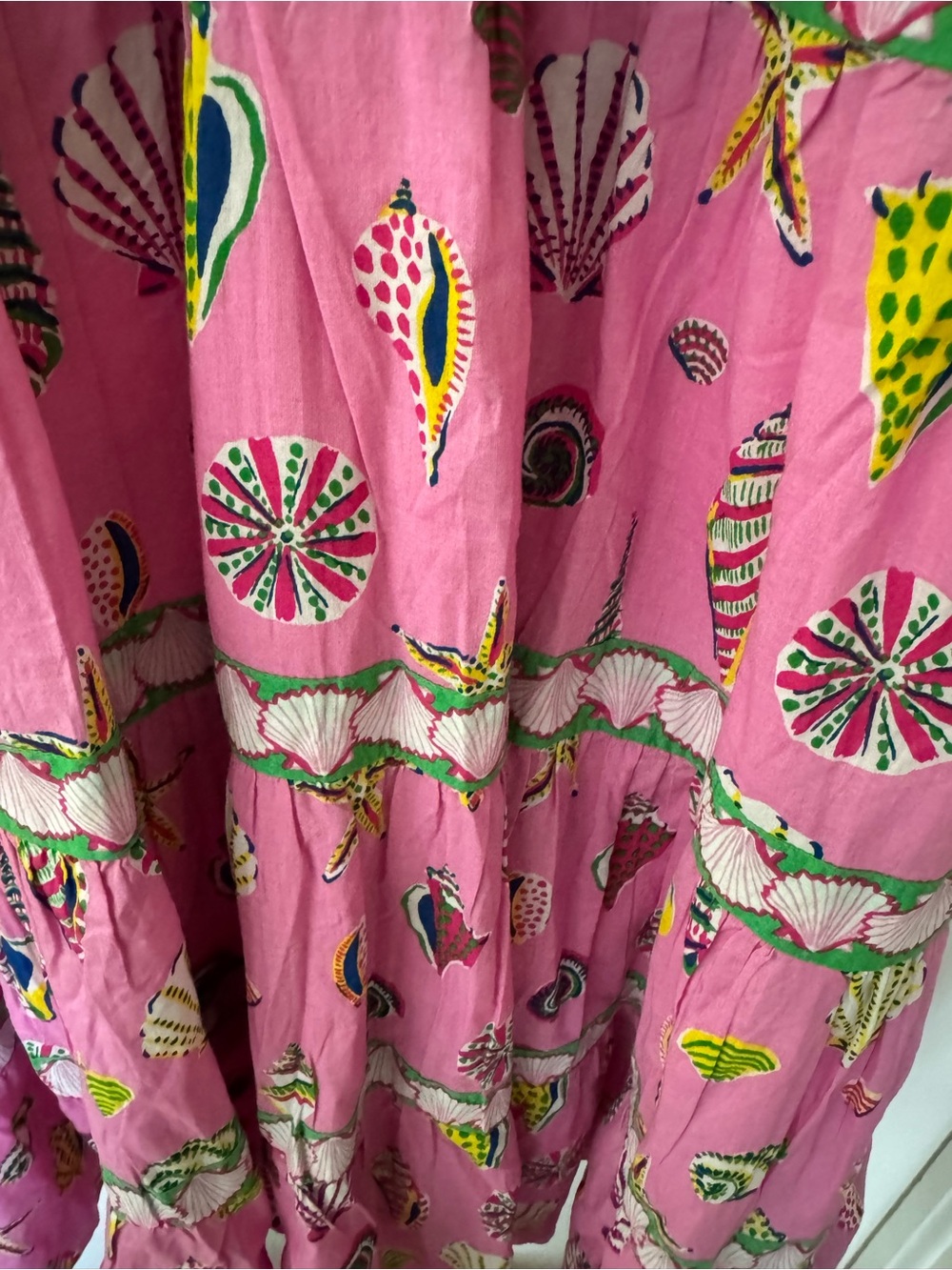 Printfresh Sz M hot pink shell maxi dress - Picture 4 of 7